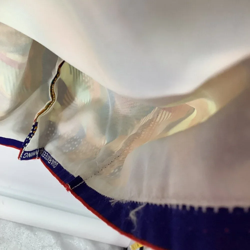 Short Shirt Dress Bold Tropical Print 3/4 Sleeves Button Front Tie Back XL Tiki - Picture 5 of 6